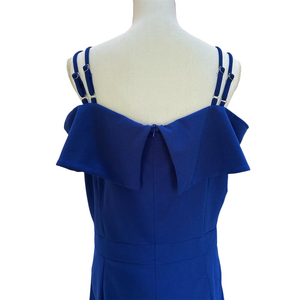 Royal Blue Off-the-Shoulder Ruffled Evening Evening Dress-XXL - Picture 10 of 10